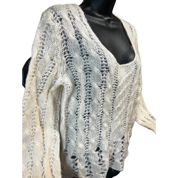 Express Sweaters Set Pink and Cream Size M Mohair angora Cable  Vintage EUC - Picture 6 of 16